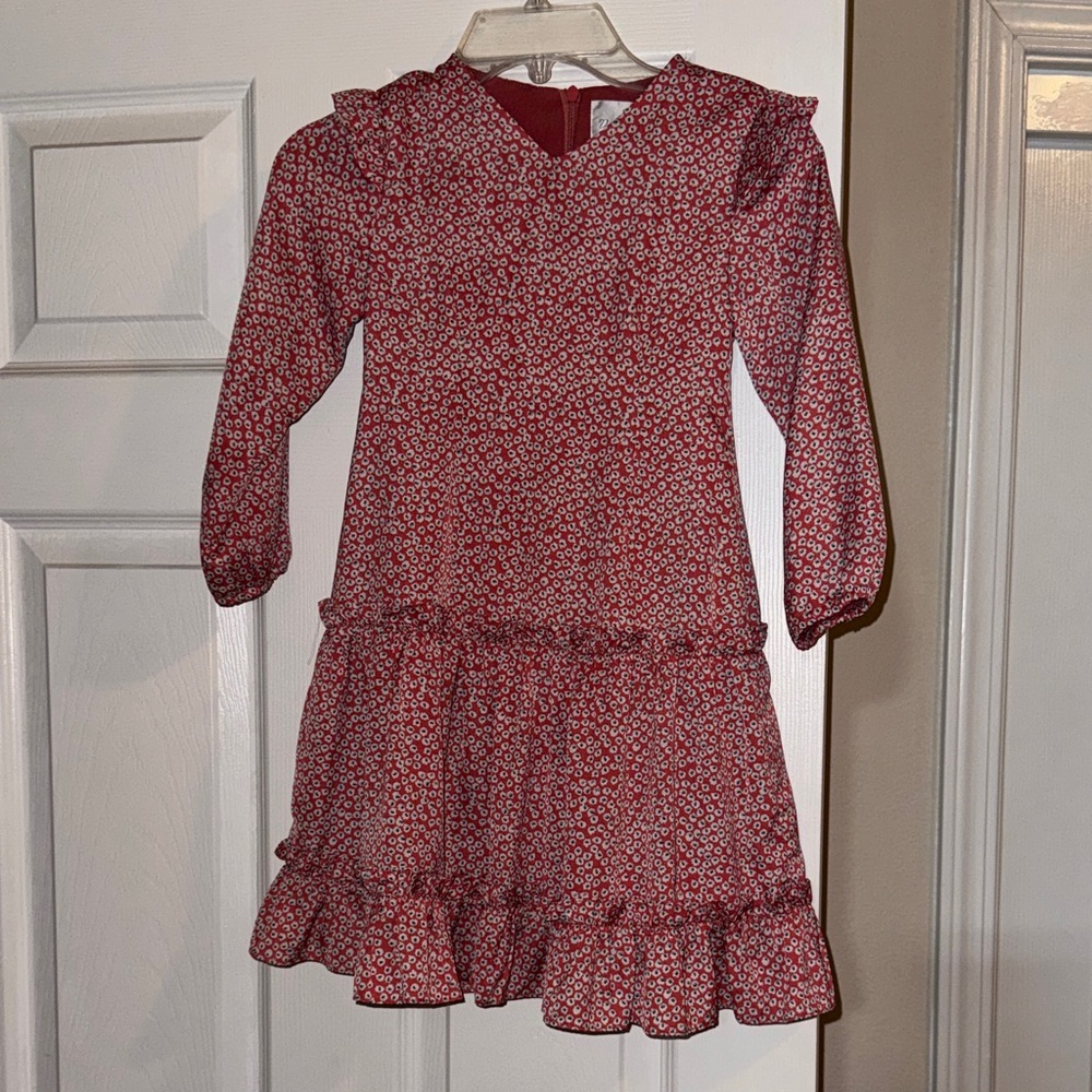 Dainty Jewells Red Floral Ruffle Tiered Dress